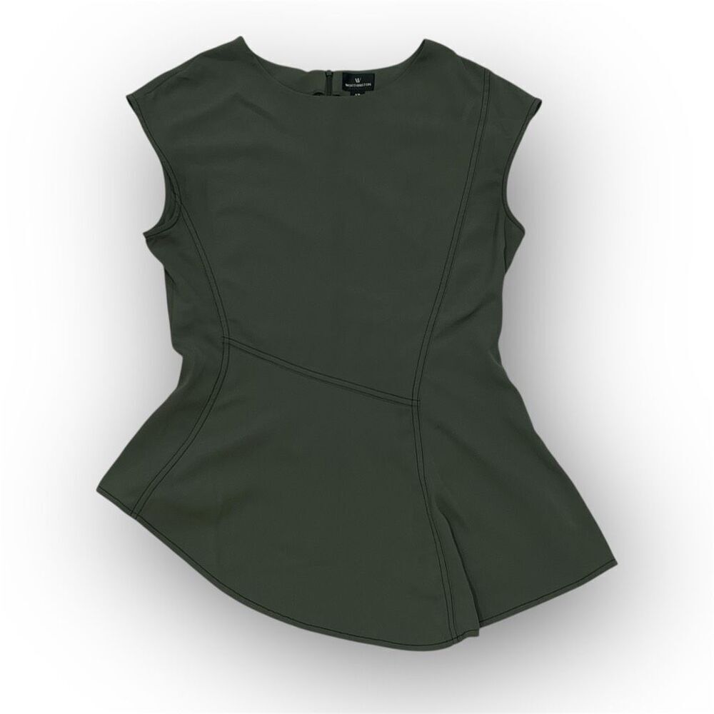 Worthington Forest Green Lightweight Short Sleeve Blouse Career Wear, Women’s XS